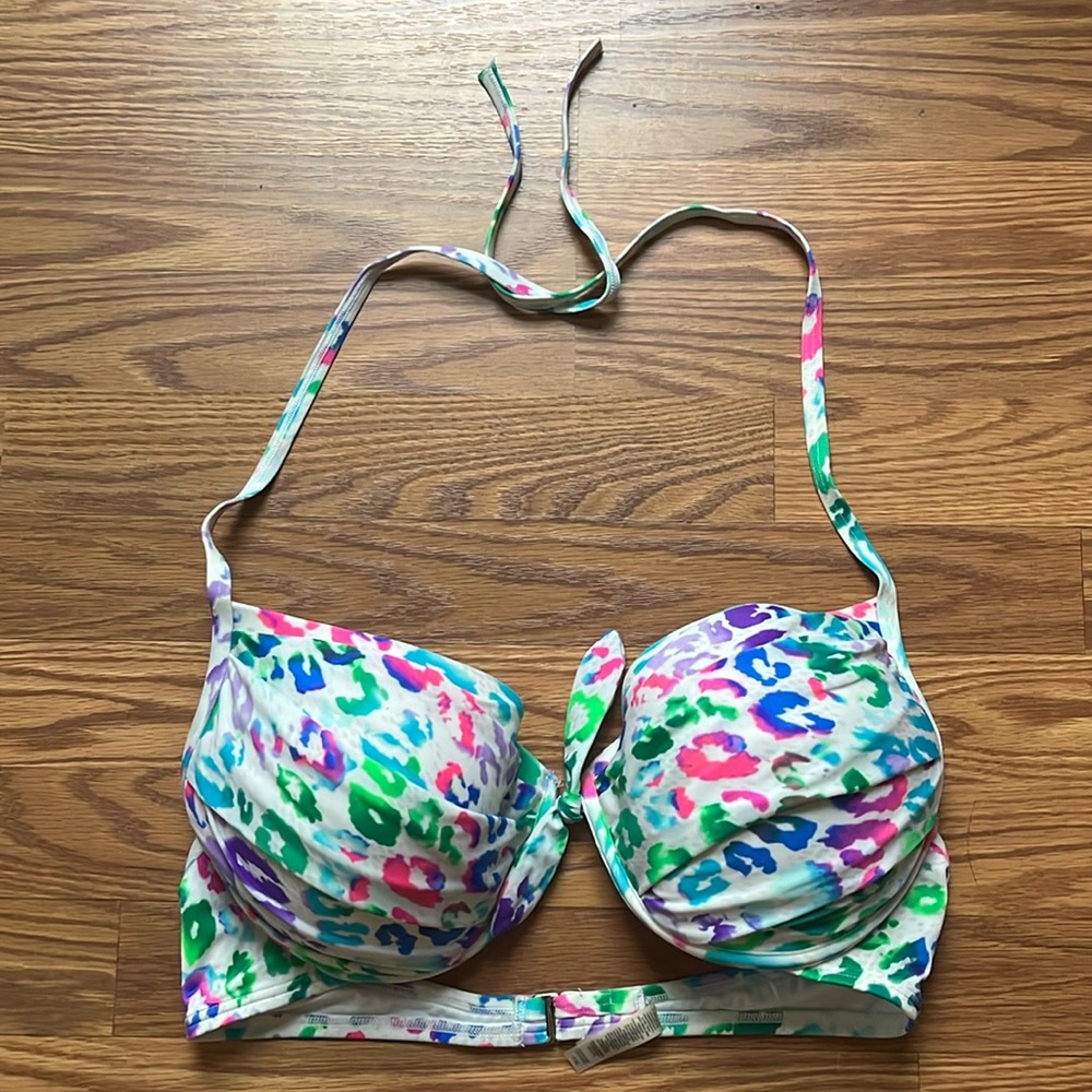 Neon animal print Victoria Secret bikini top